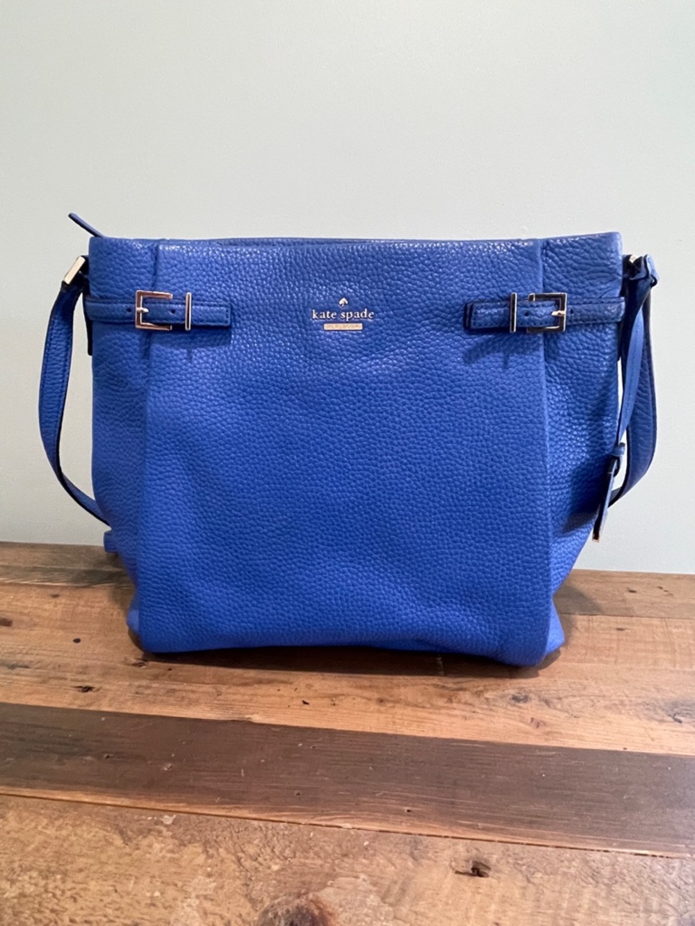 kate spade Pebbled Leather Crossbody Bag in Cobalt